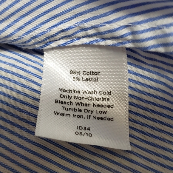 Talbots Stripes Dress Shirt Plus Size - Picture 6 of 8